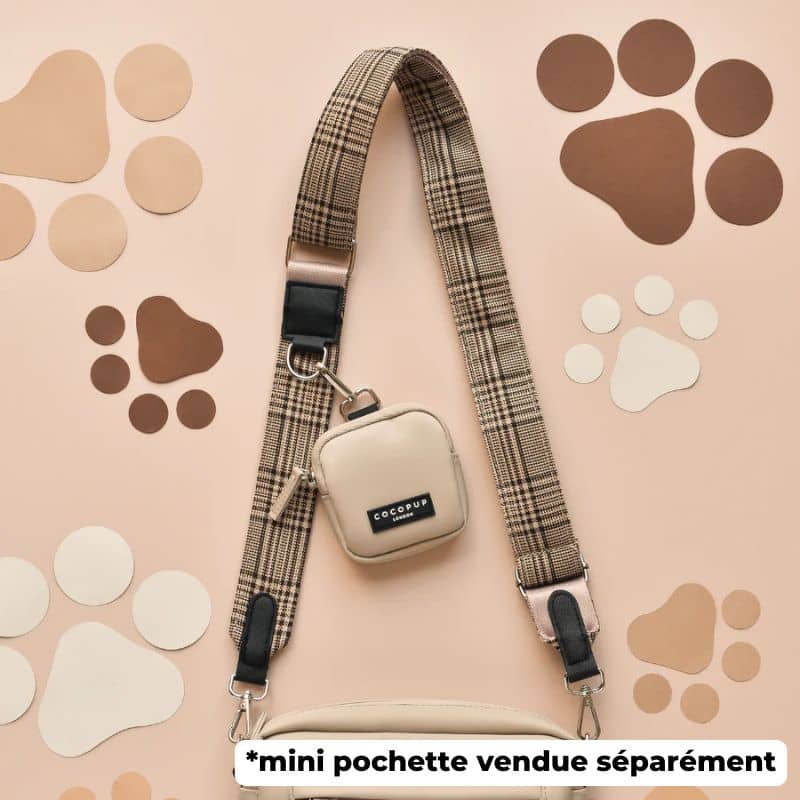 Anse pour le dog walking bag de la marque cocopup london - pup plaid carreaux