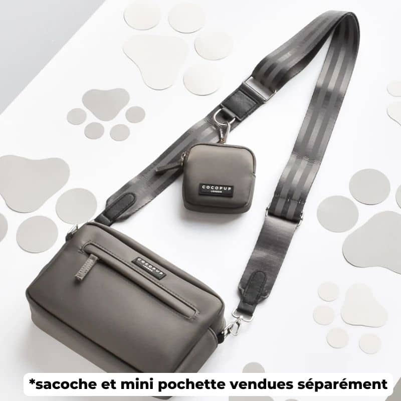 Anse pour le dog walking bag de la marque cocopup london - réfléchissante en moka avec ensemble complet