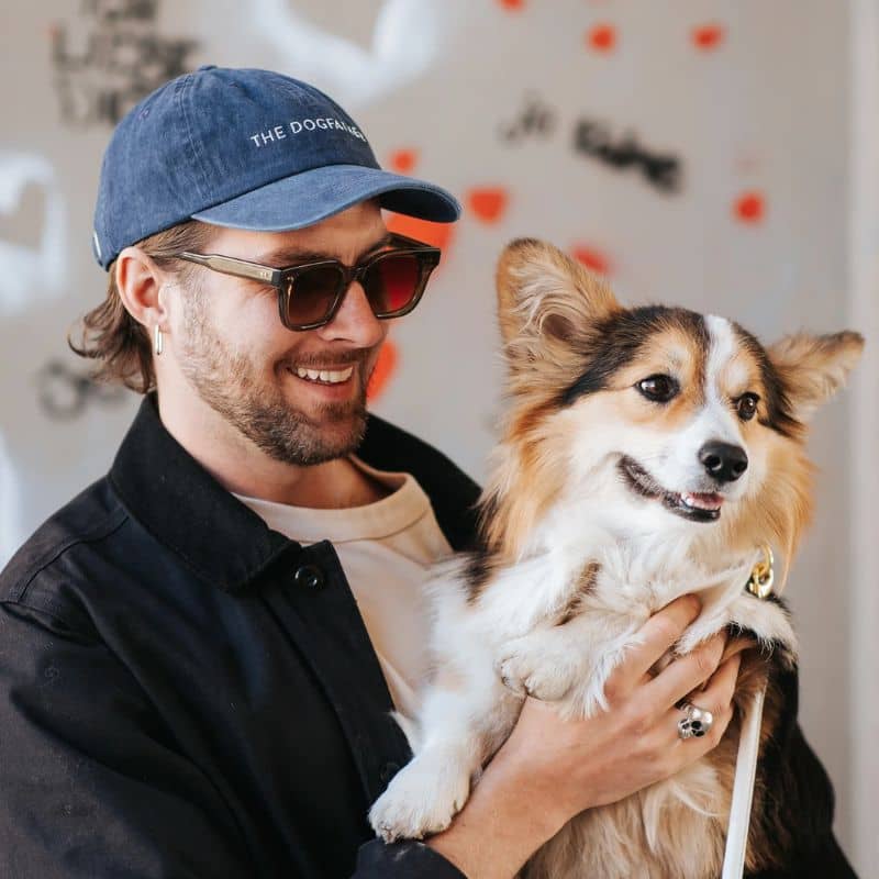 Casquette effet denim "the dog father" en bleu pour les dog dad