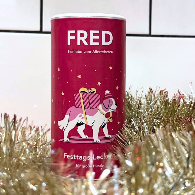 Friandises Fred pour chien très gourmandes en forme d'os sécable idéales pour fêter Noël