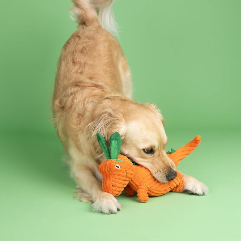 Jouet peluche pour chien en forme de dinosaure carotte de paques "Carrot bout you" Fringe