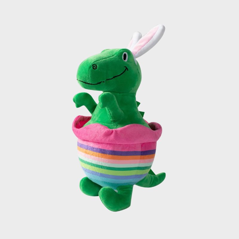 Jouet peluche pour chien en forme de dinosaure déguisé en lapin et oeuf de paques "Just Hatched" Fringe