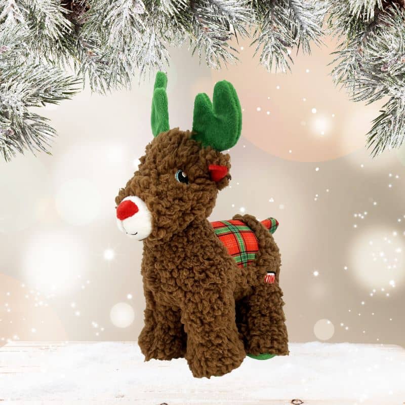 peluche résistante pour chien en forme de renne de noel Kong