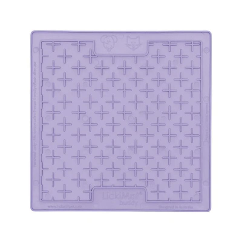 Tapis de léchage Lickimat Buddy Lavender pour chien et chat pour les occuper lors des absences, mettre dessus de la pâtée, du peanut butter ou du kéfir de lait idéal pour la dépense mentale