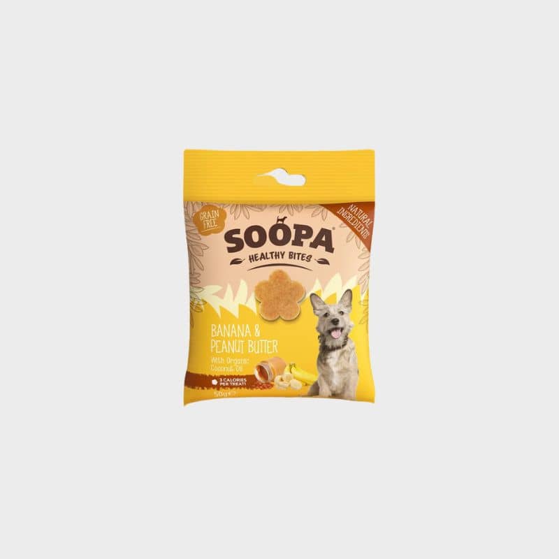 Friandises healthy Bites de la marque Soopa à la banane et au beurre de cacahuète