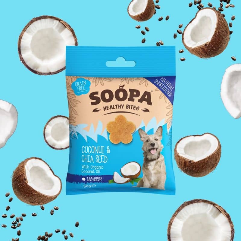 Friandises healthy Bites de la marque Soopa à la noix de coco et aux graines de Chia délicieux