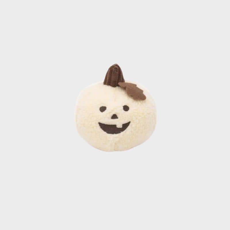 jouet halloween pour chien peluche avec couineur en forme de citrouille en moumoute blanche Jumbo Pumpkin fleece Zippypaws